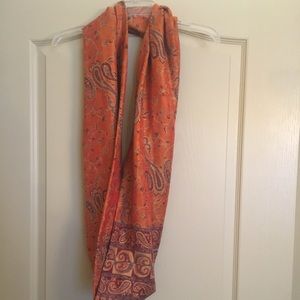Paisley Burnt Orange Infinity Scarf